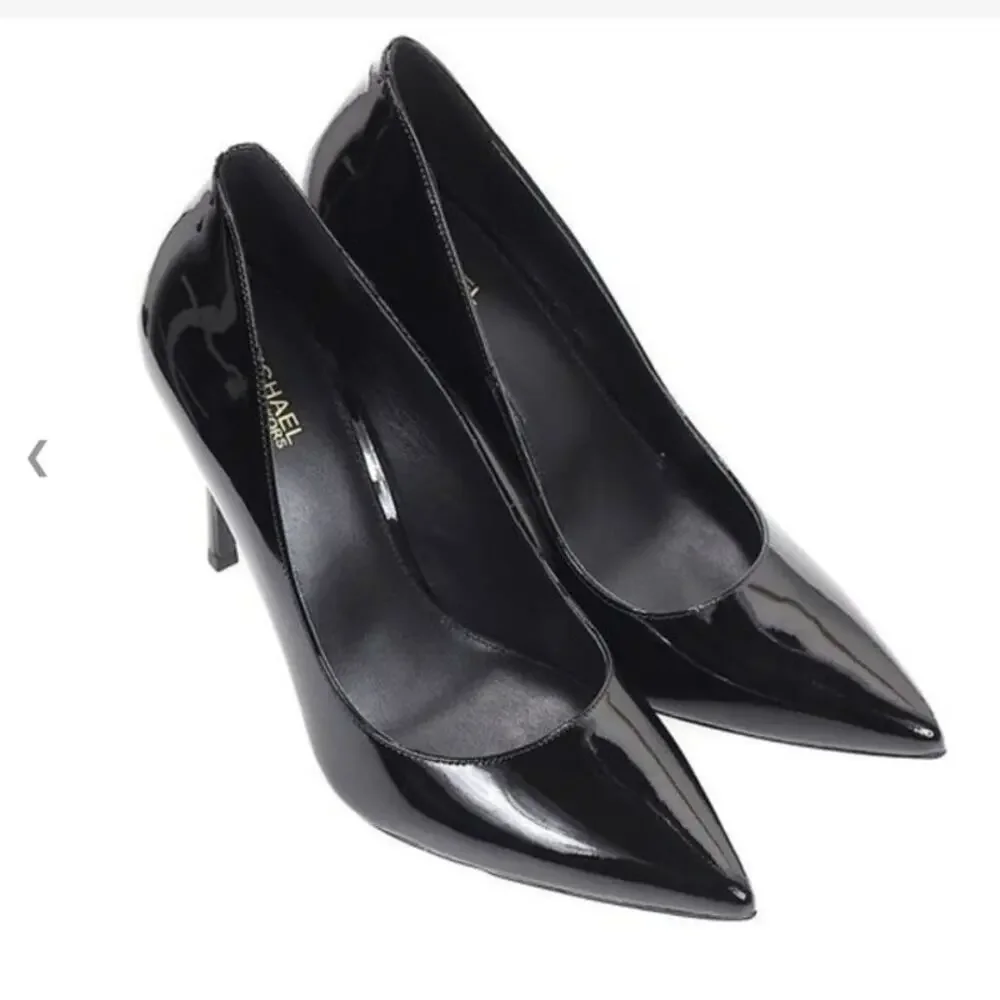 NEW $595 Michael Kors Muse Timeless Black Patent Leather Stiletto Pumps Size 9